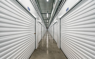 Indoor, clean, bright, and secure storage units.