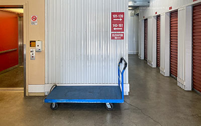 Convenient elevator access for upper level units & moving carts that may be used free of charge.
